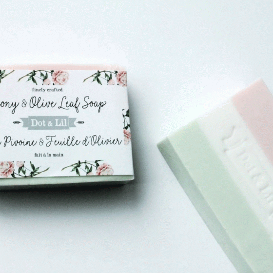 Peony and olive leaf bar soap
