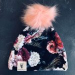 Tuque 0-24 mois floral noir