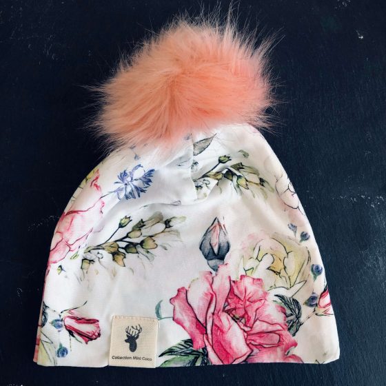 Tuque 0-24 mois Floral rose