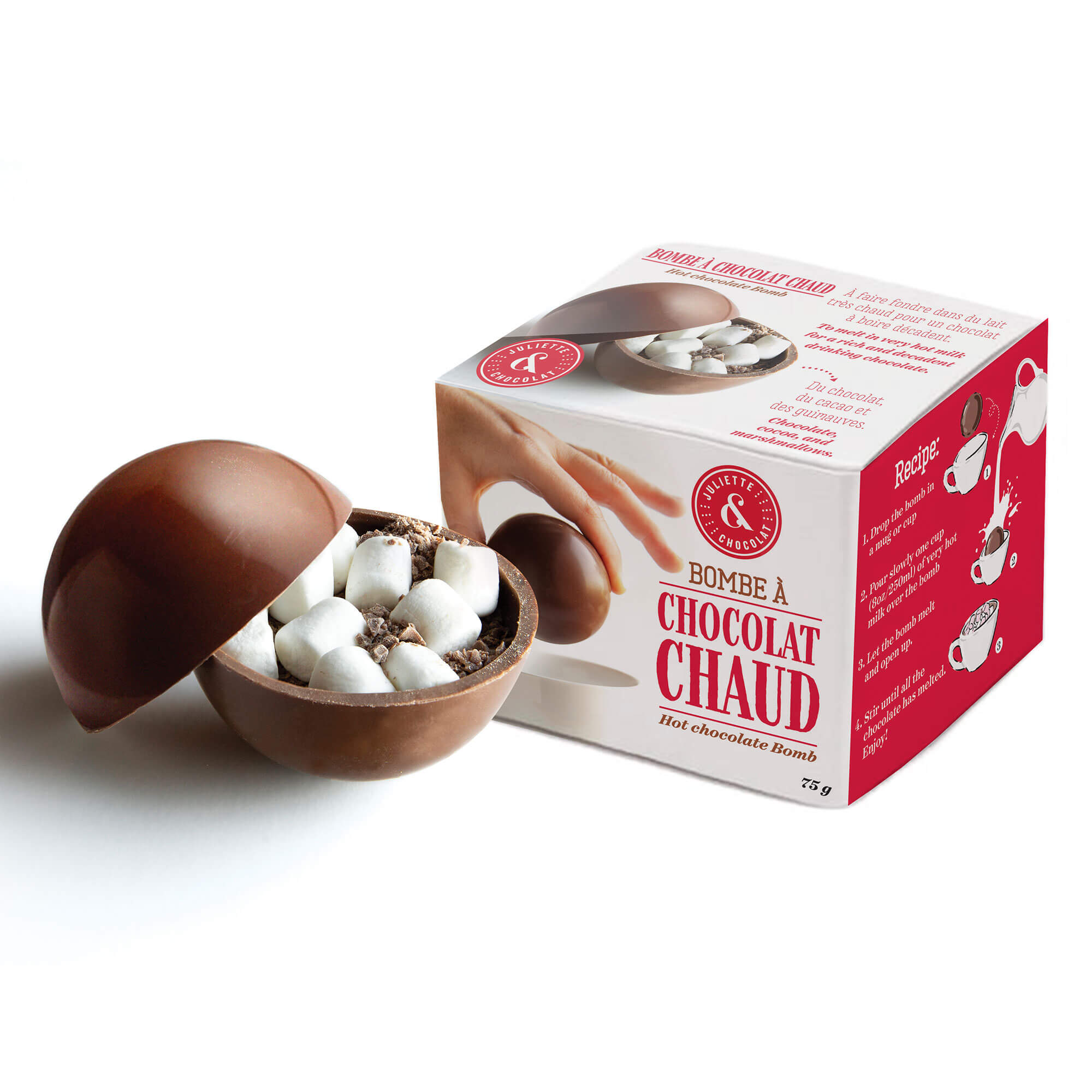Bombe à chocolat chaud Chocolat au lait et praliné | Rien ne se perd