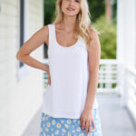 White ''colombe'' tank top