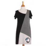 Black and lichen ''toucan'' dress