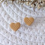 Boucles d'oreilles pin coeur jaune