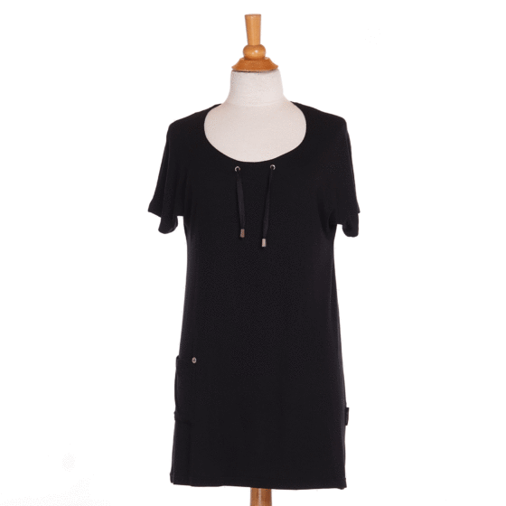 Black ''quiscale'' tunic