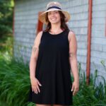 Black ''flamant'' dress