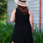 Black ''flamant'' dress