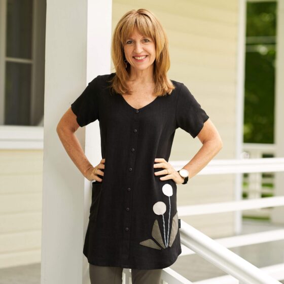 Black ''gélinotte'' tunic