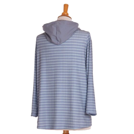 Blue striped ''capucin'' tunic-sweater