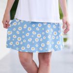 Turquoise daisies ''fauvette'' skirt