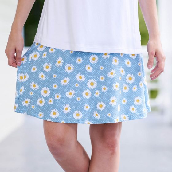 Turquoise daisies ''fauvette'' skirt