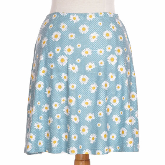 Turquoise daisies ''fauvette'' skirt