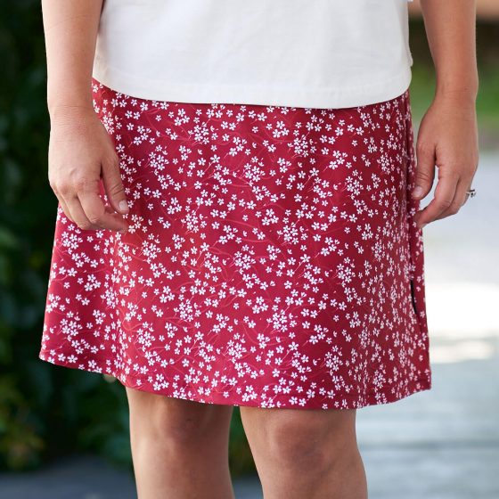 Little red flowers ''fauvette'' skirt