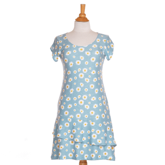 Robe rossignol Marguerites turquoise