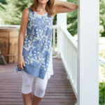 Soft foliage ''mésange'' tunic