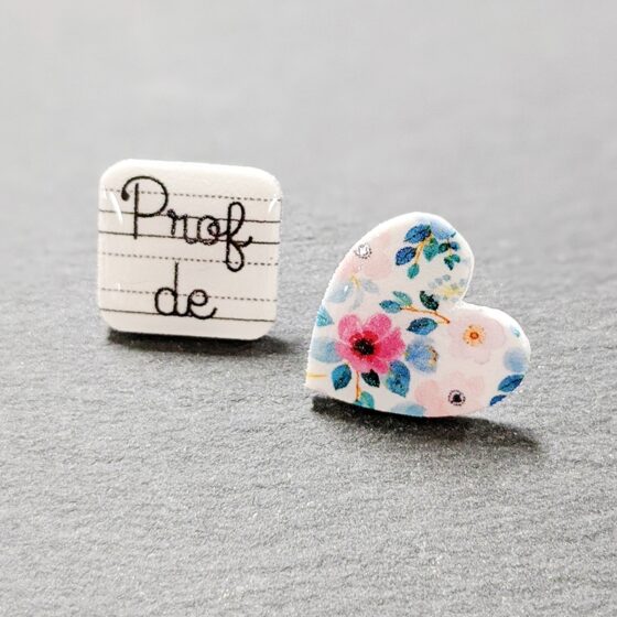 Boucles d'oreilles prof de coeur