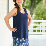 Navy ''colombe'' tank top