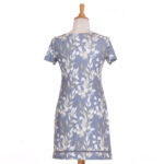 Soft foliage ''tourterelle'' dress