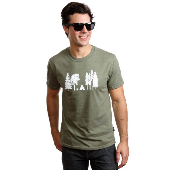 T-shirt camping Vert