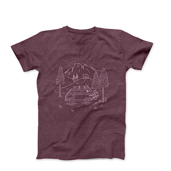 T-shirt vanlife montagne Marron