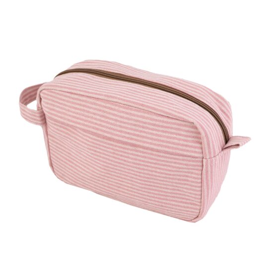 Trousse rayé rose