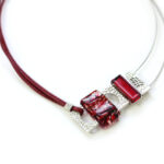 Collier Mosaïk complexe Rouge