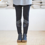 Black and false leather ''nickel'' legging