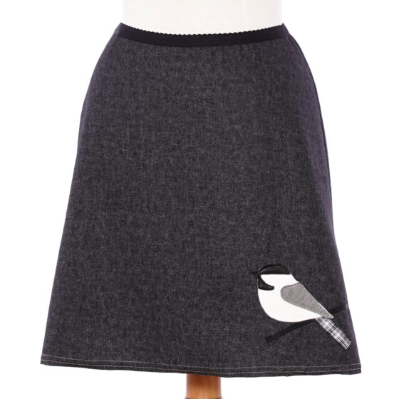 Grey denim ''précieuse'' skirt