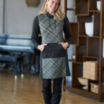 Plaid khaki ''topaze'' dress