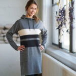 Charcoal and shells ''agate'' tunic-dress