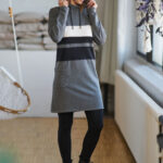 Charcoal and shells ''agate'' tunic-dress