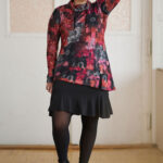 Black and red ''améthyste'' tunic