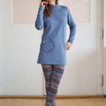 Blue and orange ''béryl'' legging