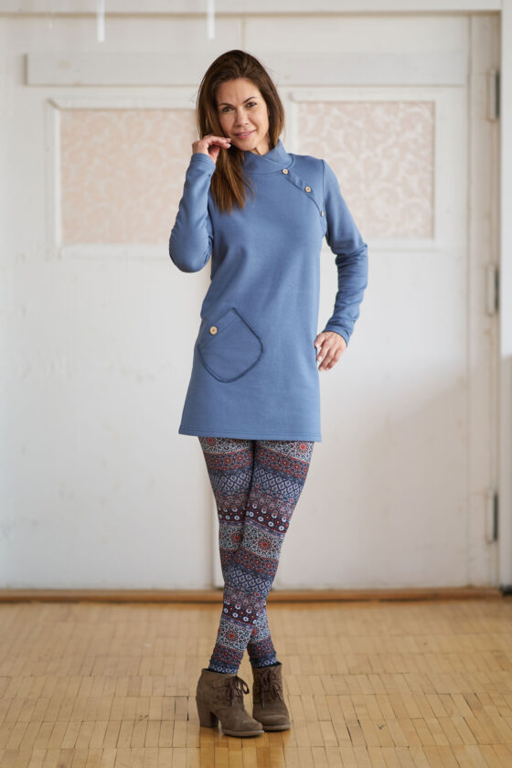 Legging béryl Bleu et orangé