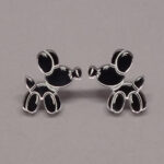 Boucle d'oreilles ballon-chien argent