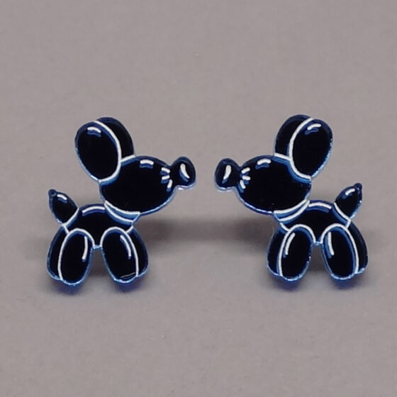 Boucle d'oreilles ballon-chien bleu