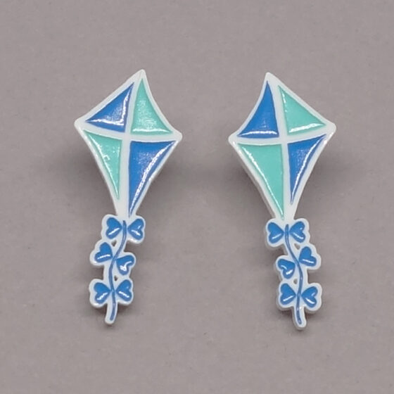 Boucle d'oreilles cerf-volant bleu et vert