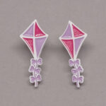 Boucle d'oreilles cerf-volant mauve et rose