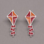 Boucle d'oreilles cerf-volant rouge et orange