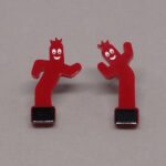 Boucle d'oreilles tube Guy rouge