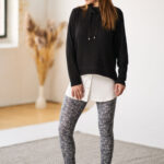 Grey flowers ''béryl'' legging