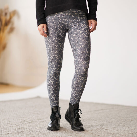 Grey flowers ''béryl'' legging