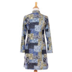 Robe grenat Patchwork denim