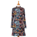 Fall patchwork ''grenat'' dress