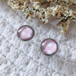 Boucles d'oreilles pin rose marguerite