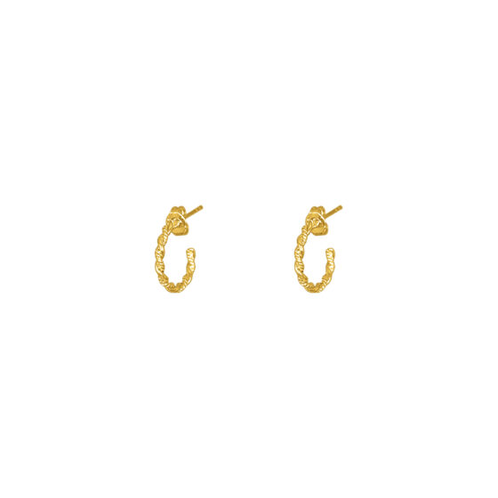 Boucles d'oreilles petits anneaux rubans Plaqué or