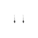 Boucles d'oreilles pierres marbrées Argent / noir