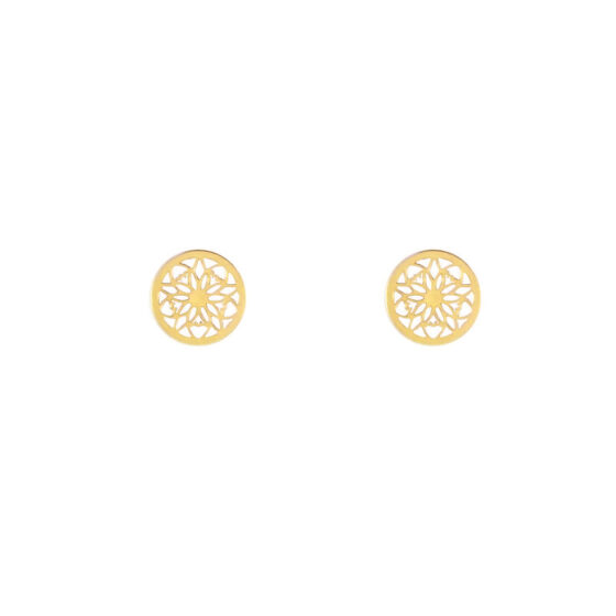 Boucles d'oreilles à tige mandalas Plaqué or