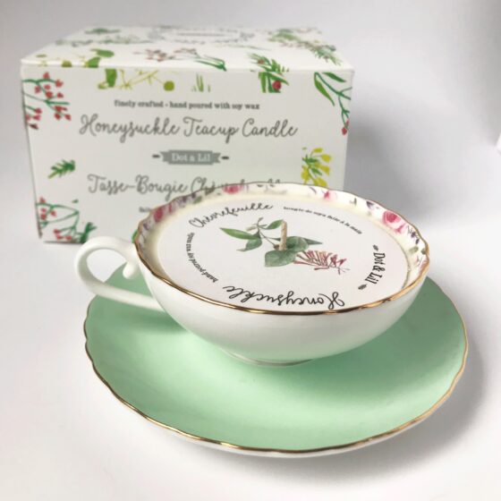 Bougie tasse de thé Chèvrefeuille