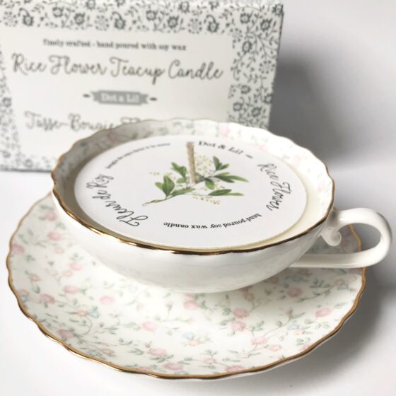 Bougie tasse de thé Fleur de riz