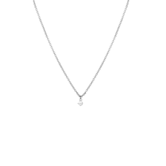 Collier petit zircon Argent / blanc